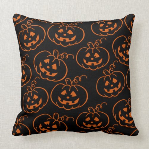 Halloween Pumpkins Throw Pillow