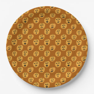 Halloween PUMPKINS Jack-O-Lanterns Paper Plates