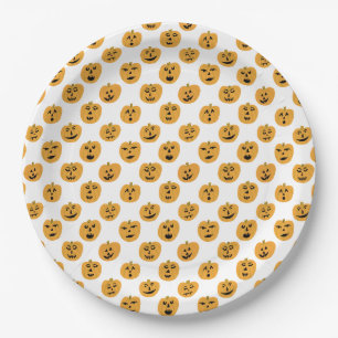 Halloween PUMPKINS Jack-O-Lanterns Paper Plates