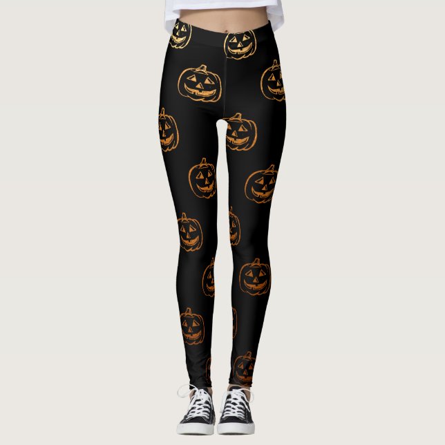 Halloween Pumpkins Leggings (Front)