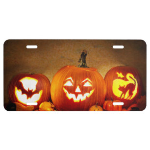 Halloween Pumpkins License Plate
