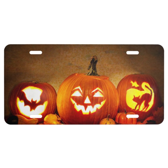 Halloween Pumpkins License Plate (Front)