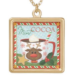 Halloween Pumpkins on Graveyard Gold Plated Necklace