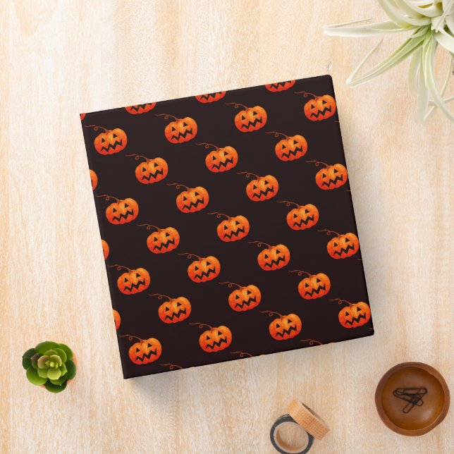 Halloween Pumpkins, Orange Pumpkins Trick Or Treat 3 Ring Binder (In Situ)