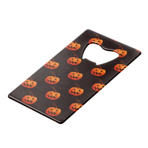 Halloween Pumpkins Orange Pumpkins Trick Or Treat Credit Card Bottle Opener