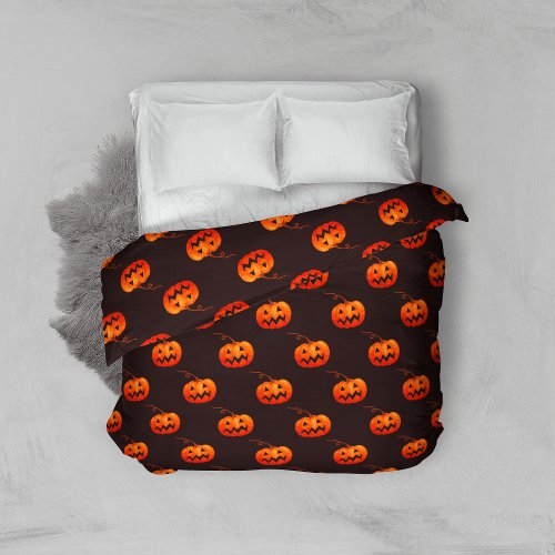 Halloween Pumpkins Orange Pumpkins Trick Or Treat Duvet Cover