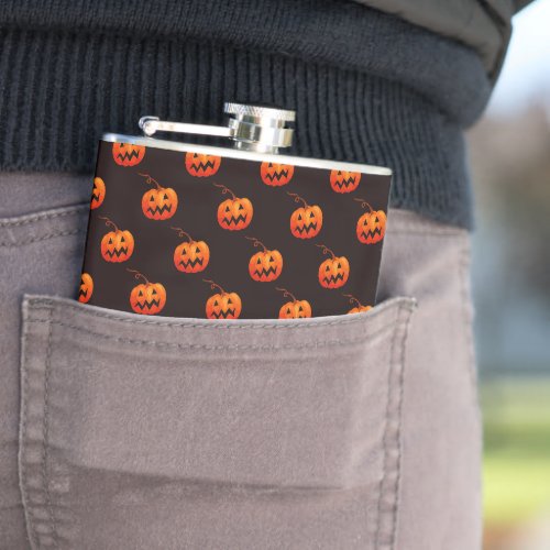 Halloween Pumpkins Orange Pumpkins Trick Or Treat Flask