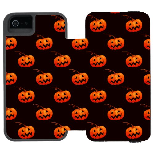 Halloween Pumpkins Orange Pumpkins Trick Or Treat iPhone SE55s Wallet Case