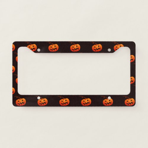 Halloween Pumpkins Orange Pumpkins Trick Or Treat License Plate Frame