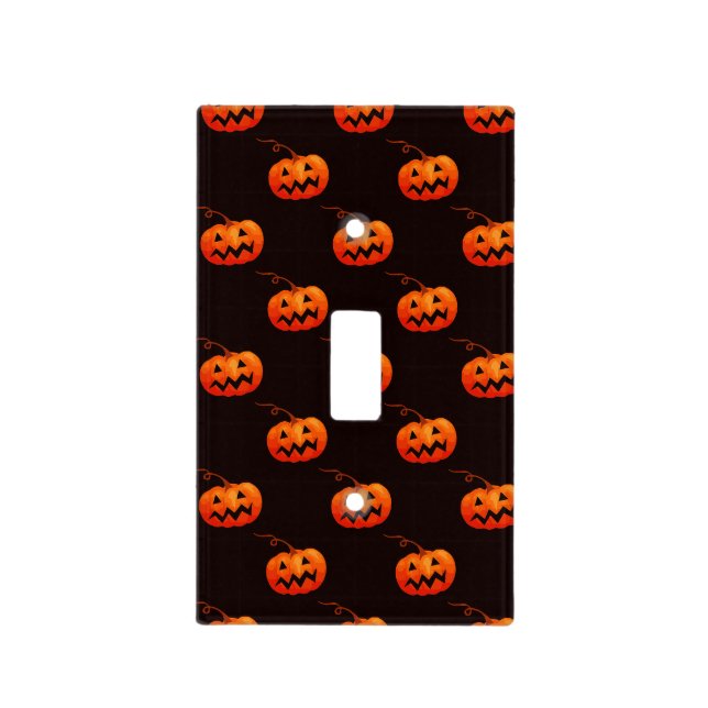 Halloween Pumpkins, Orange Pumpkins Trick Or Treat Light Switch Cover (Front)