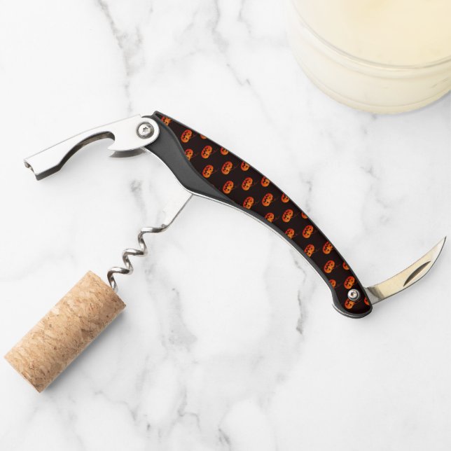 Halloween Pumpkins, Orange Pumpkins Trick Or Treat Waiter's Corkscrew (Front)