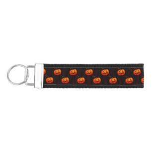 Halloween Pumpkins, Orange Pumpkins Trick Or Treat Wrist Keychain