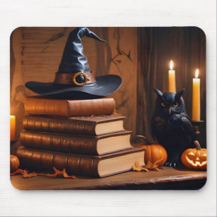 Halloween Pumpkins Owl Cute Spooky Festive Magic Mouse Pad