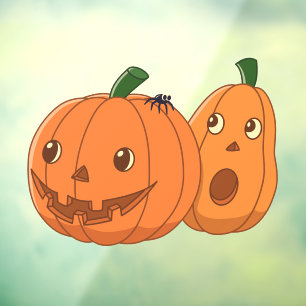 Halloween Pumpkins Pair Window Cling