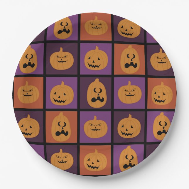 Halloween pumpkins paper plates (Front)