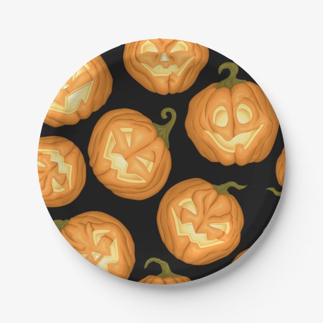 Halloween pumpkins paper plates (Front)