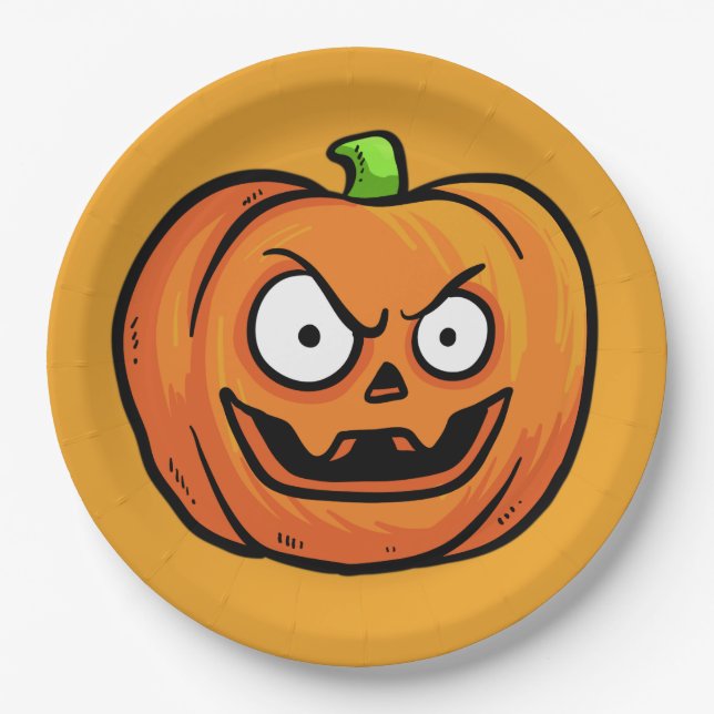 Halloween Pumpkins paper plates 3 (Front)