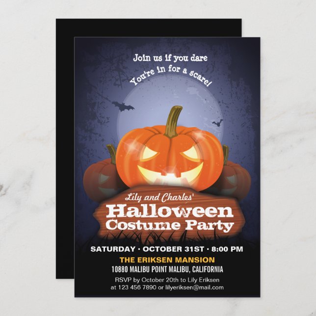 Halloween Pumpkins Party Invitation (Front/Back)