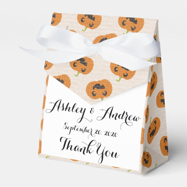 Halloween Pumpkins Pattern Favor Boxes (Front Side)