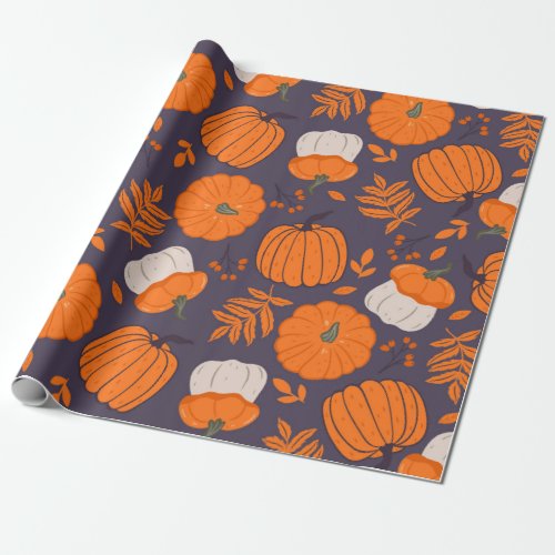 Halloween pumpkins pattern wrapping paper