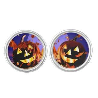 Halloween Pumpkins Playing Cufflinks