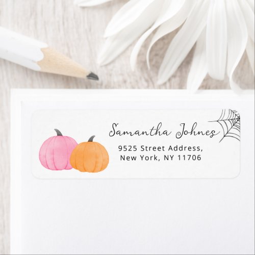 Halloween pumpkins return Address Label