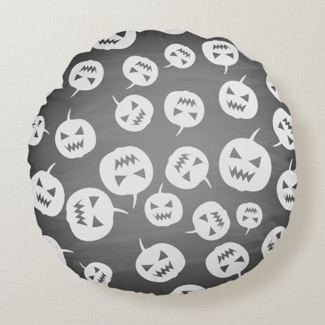 Halloween pumpkins round pillow (Front)