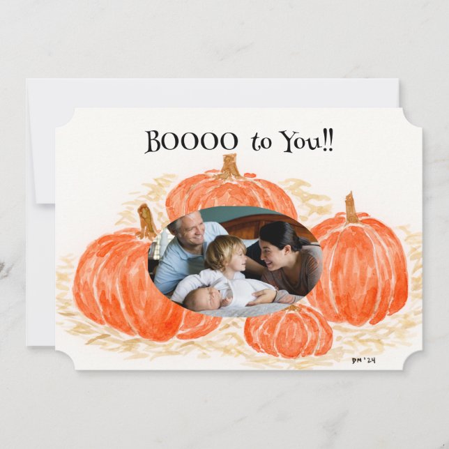 Halloween Pumpkins Single PHOTO Card (Front)