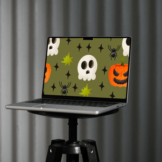 Halloween Pumpkins Skulls and Spiders HP Laptop Skin (Halloween Pumpkins Skulls and Spiders HP Laptop Skin)