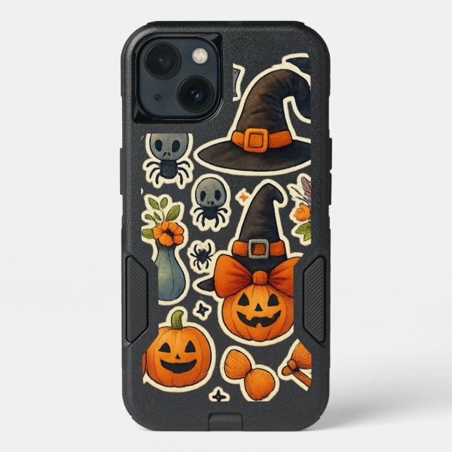 Halloween Pumpkins & Skulls iPhone OtterBox Cas (Back)