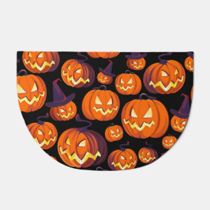 Halloween Pumpkins: Spooky Seamless Pattern. Doormat