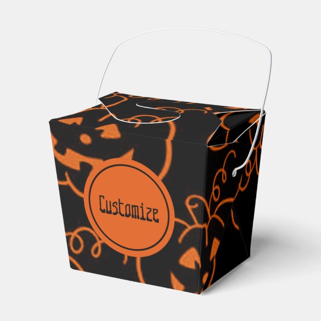 Halloween Pumpkins Take-Out Favor Box (Front Side)