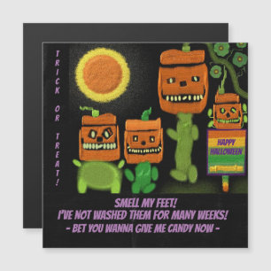 Halloween Pumpkins Trick or Treat Magnetic Card