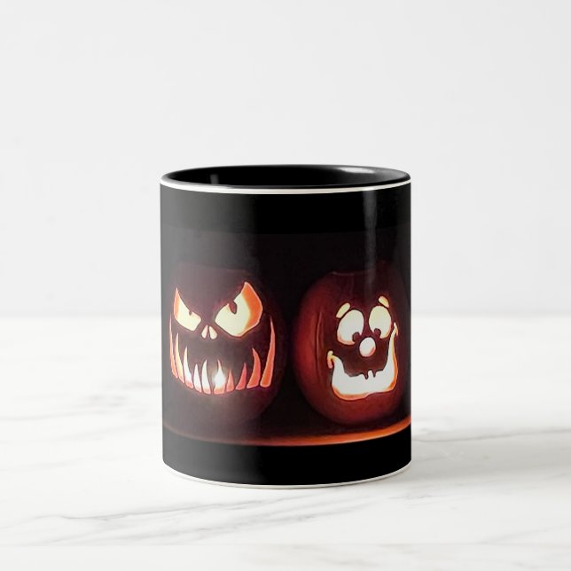 Halloween Pumpkins Two-Tone Coffee Mug (Center)