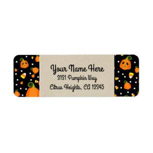 Halloween Pumpkins Whimsical Party Kraft Label