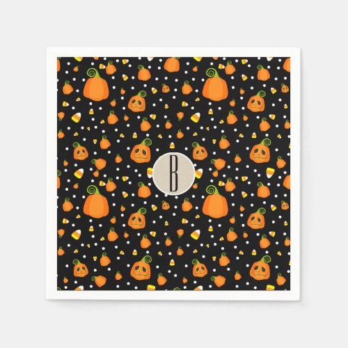 Halloween Pumpkins Whimsical Pattern Party Napkins