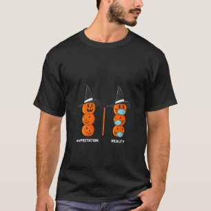 Halloween Pumpkins Witch Face Mask Expectation Rea T-Shirt