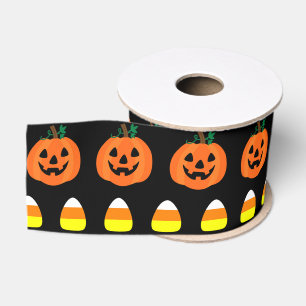 Halloween Pumpkins with Candy Corn Ribbon