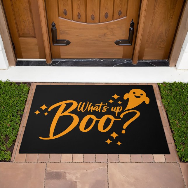 Halloween Pun - Whats up boo? Doormat (Outdoor)