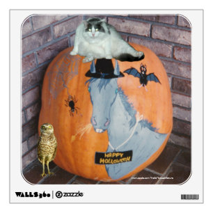 Halloween Punkin Cat Owl Bat Horse Wall Decal