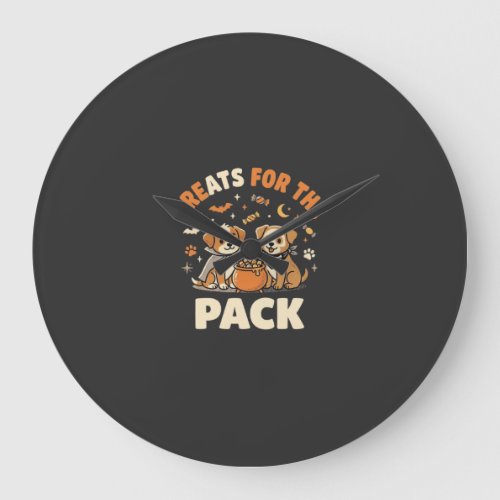 Halloween Puppy Candy Crew Large Clock