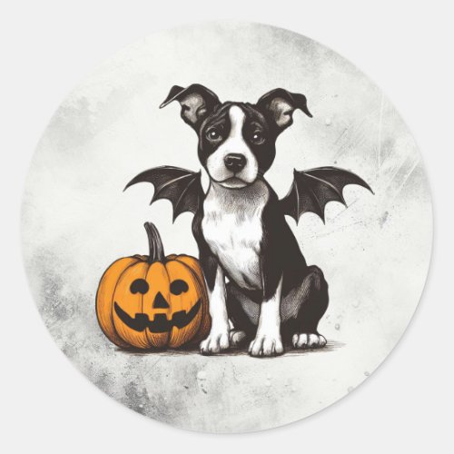 Halloween Puppy Classic Round Sticker