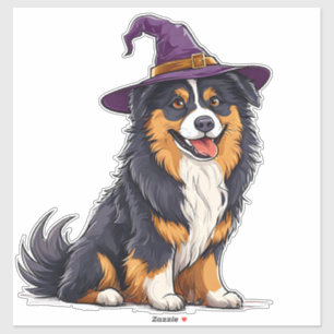 Halloween Puppy Costume Cute Dog Witch Style Sticker