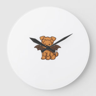Halloween Puppy Love � Kawaii Dog Art Classic T-Sh Large Clock