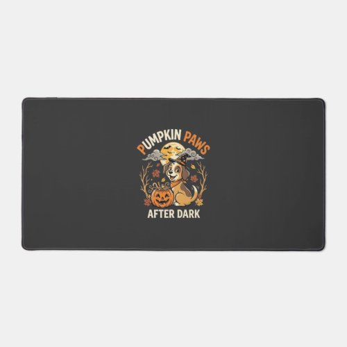 Halloween Puppy Pumpkin Night Desk Mat