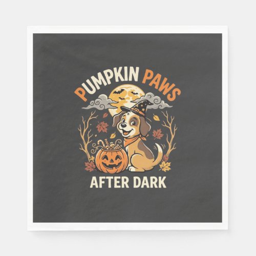Halloween Puppy Pumpkin Night Napkins