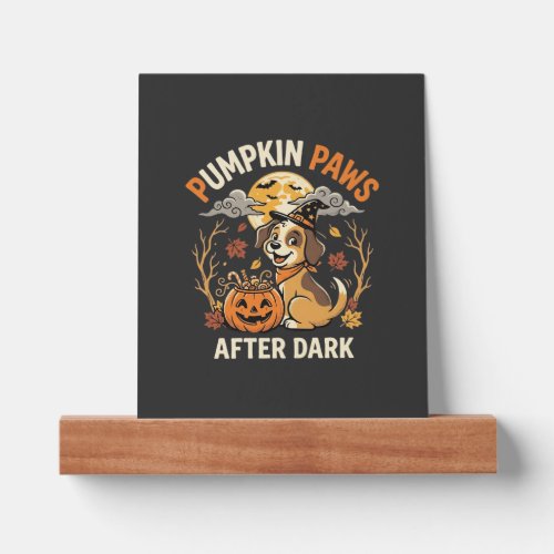 Halloween Puppy Pumpkin Night Picture Ledge
