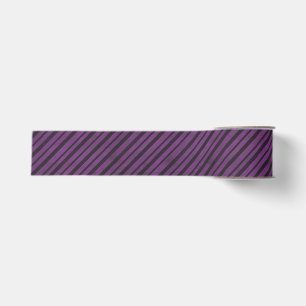 Halloween Purple and Black Diagonal Striped Ribbon