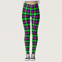 Halloween Purple and Neon Green Tartan