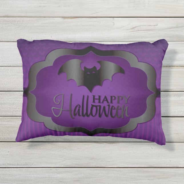 Halloween purple bat outdoor pillow (Back)